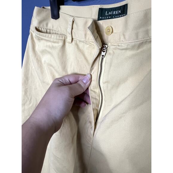Lauren Ralph Lauren Cropped Wide Leg Jeans Yellow High Waisted Size 14 Lagenlook - Picture 3 of 9